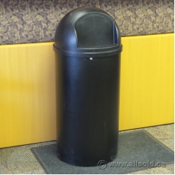 Rubbermaid Black 25 Gallon Commercial Dome Top Garbage Trash Bin